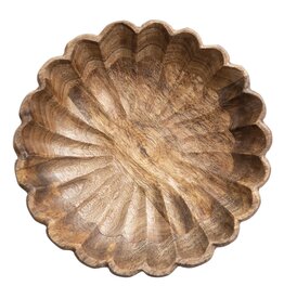 Heirloom Mango Wood Scalloped Bowl