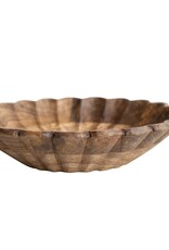 Heirloom Mango Wood Scalloped Bowl