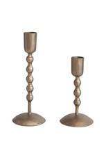 Botanist Set of 2 Antique Brass Taper Holders