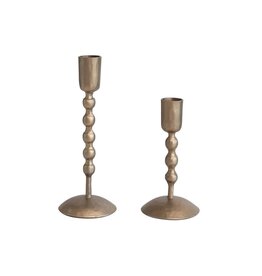 Botanist Set of 2 Antique Brass Taper Holders