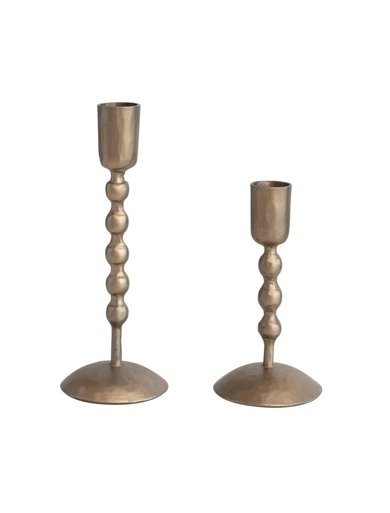 Botanist Set of 2 Antique Brass Taper Holders