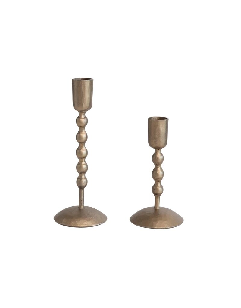 Botanist Set of 2 Antique Brass Taper Holders