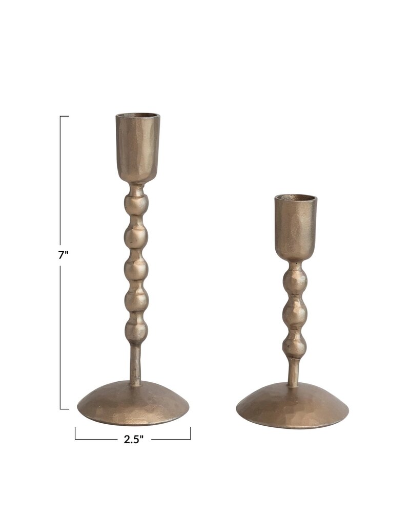 Botanist Set of 2 Antique Brass Taper Holders