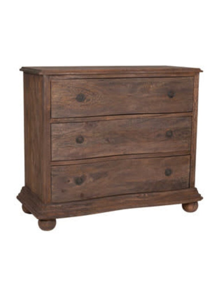 Joan Joan 3 Drawer Mango Wood Dresser - Dark Brown