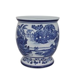 AB Floral 7"L X 7"H Porcelain Jardiniere