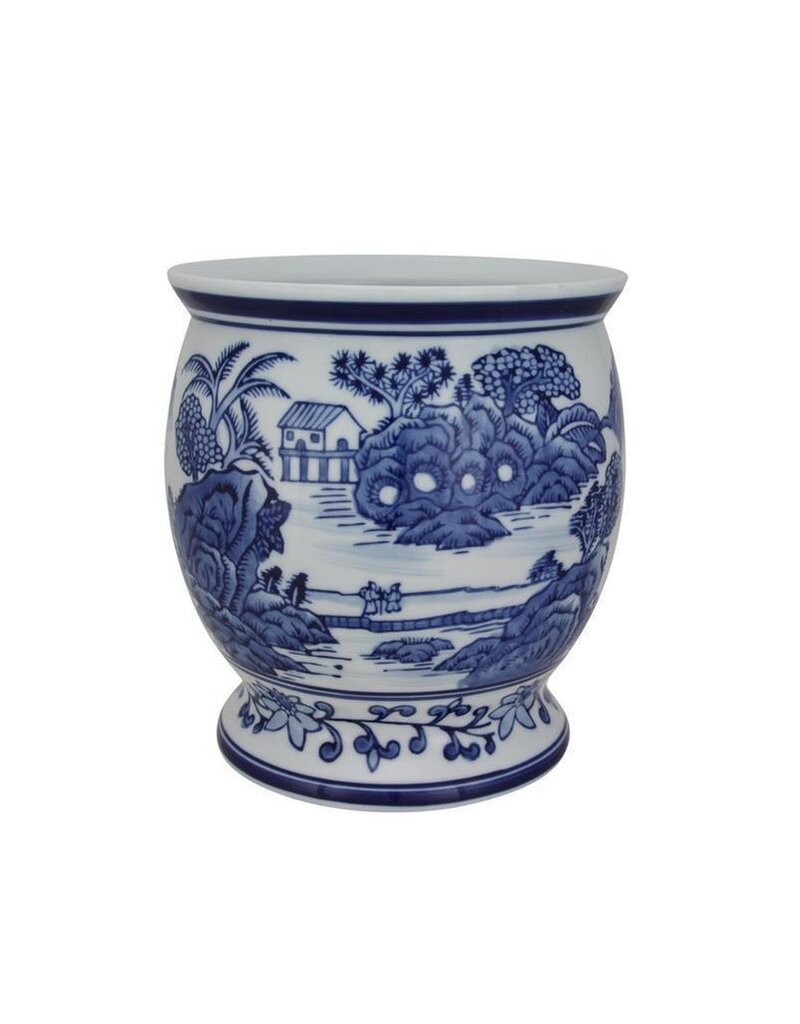 AB Floral 7"L X 7"H Porcelain Jardiniere