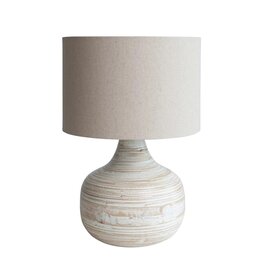 Sanctuary Bamboo Lamp w/ Linen Shade, Whitewashed