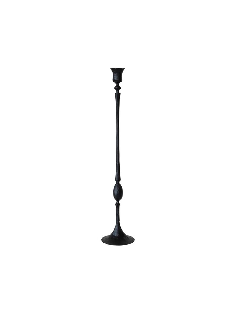 Collected Notions Medium Hand-Forged Cast Iron Taper Holder, Black