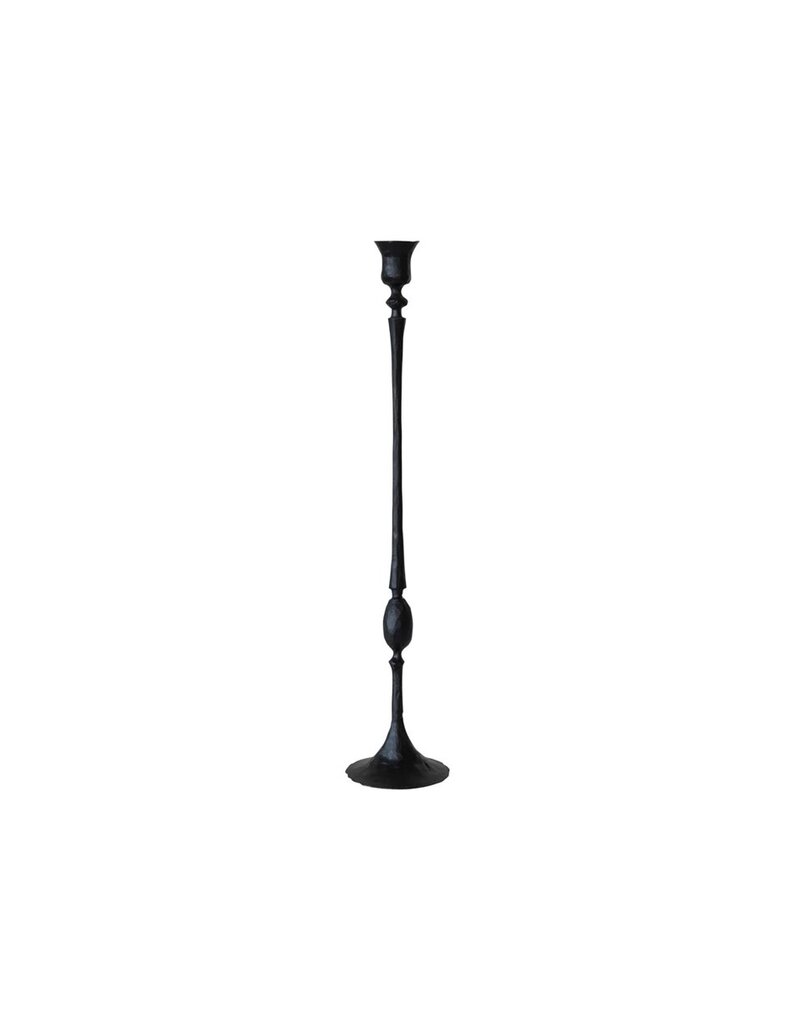Collected Notions Medium Hand-Forged Cast Iron Taper Holder, Black