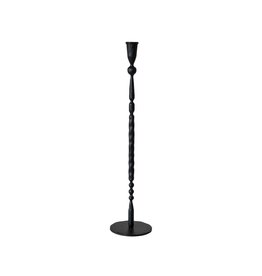 Collected Notions Large Hand-Forged Cast Iron Taper Holder, Black
