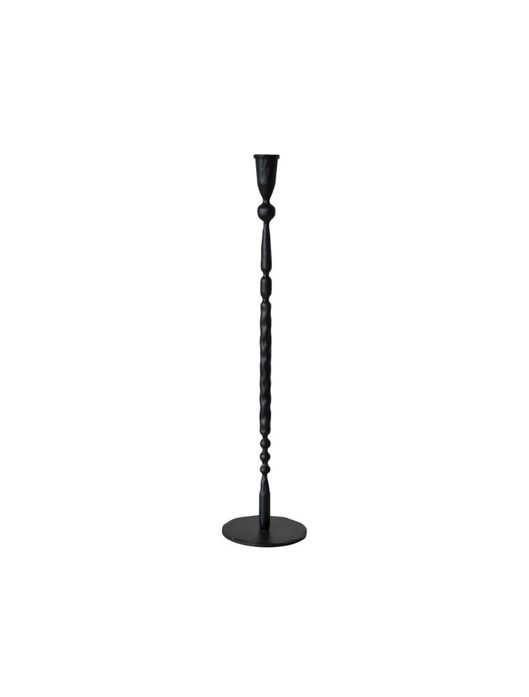 Collected Notions Large Hand-Forged Cast Iron Taper Holder, Black