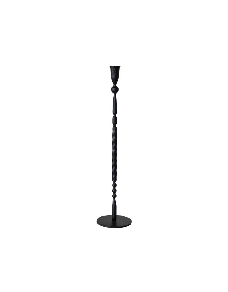 Collected Notions Large Hand-Forged Cast Iron Taper Holder, Black