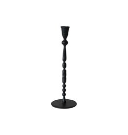 Collected Notions Small Hand-Forged Cast Iron Taper Holder, Black