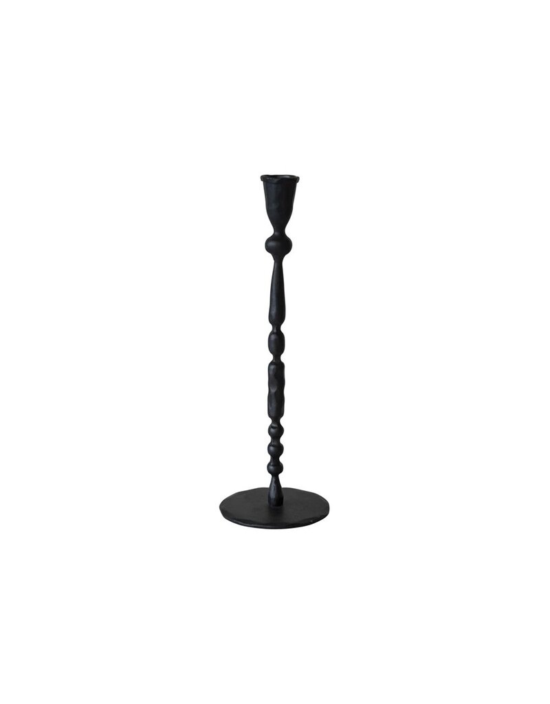Collected Notions Small Hand-Forged Cast Iron Taper Holder, Black