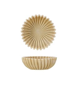 Mineral & Sand Decorative Resin Pleated Bowl