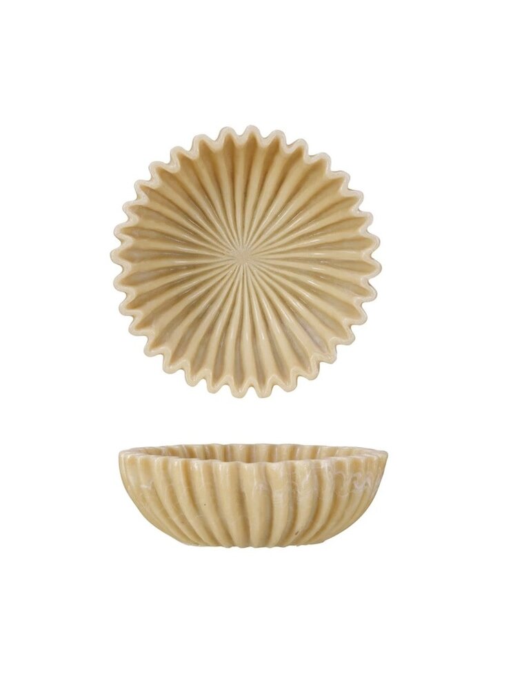 Mineral & Sand Decorative Resin Pleated Bowl