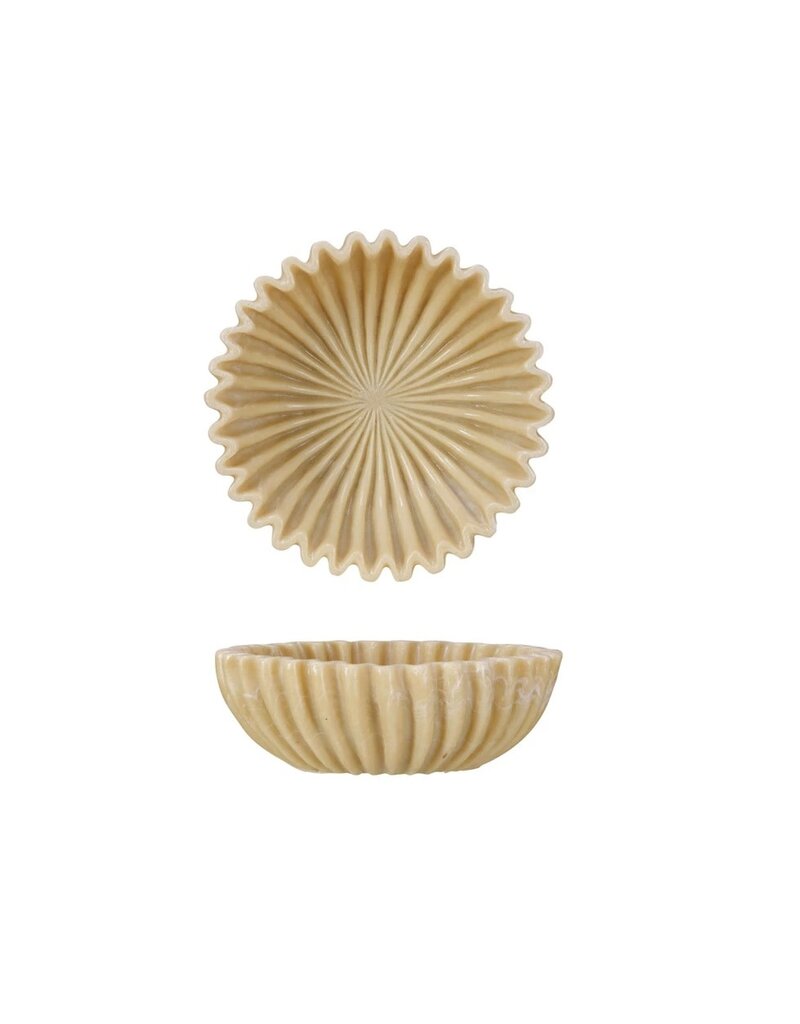 Mineral & Sand Decorative Resin Pleated Bowl
