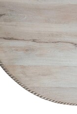 Sunset Villa Round Carved Mango Wood Table, Bleached