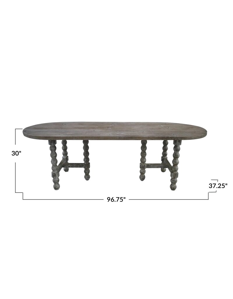 Heirloom 96" Reclaimed Wood Table, Whitewashed