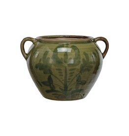 Sunset Villa Hand-Painted Terra-cotta Urn w/ Handles