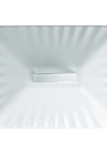 Meadow Enameled Metal Box w/ Lid & Handles "Bread", White & Blue