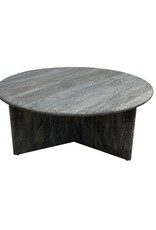 Southern Sky Axel 42" Round Coffee Table, Transparent Black