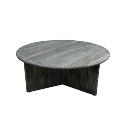 Southern Sky Axel 42" Round Coffee Table, Transparent Black