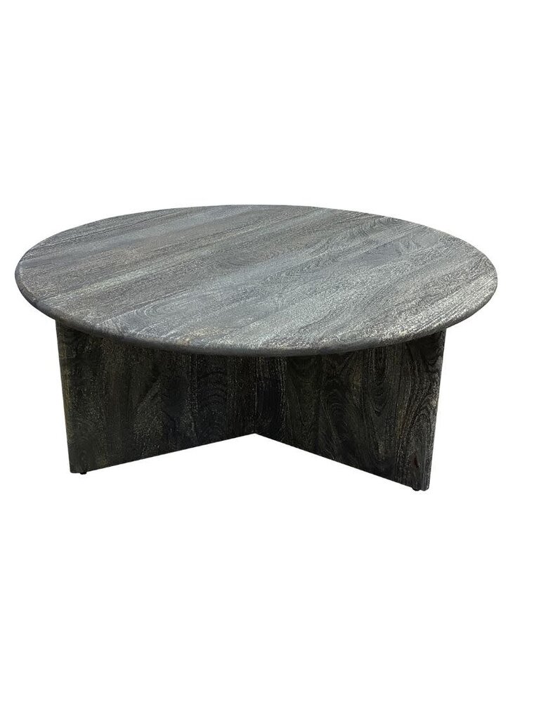 Southern Sky Axel 42" Round Coffee Table, Transparent Black