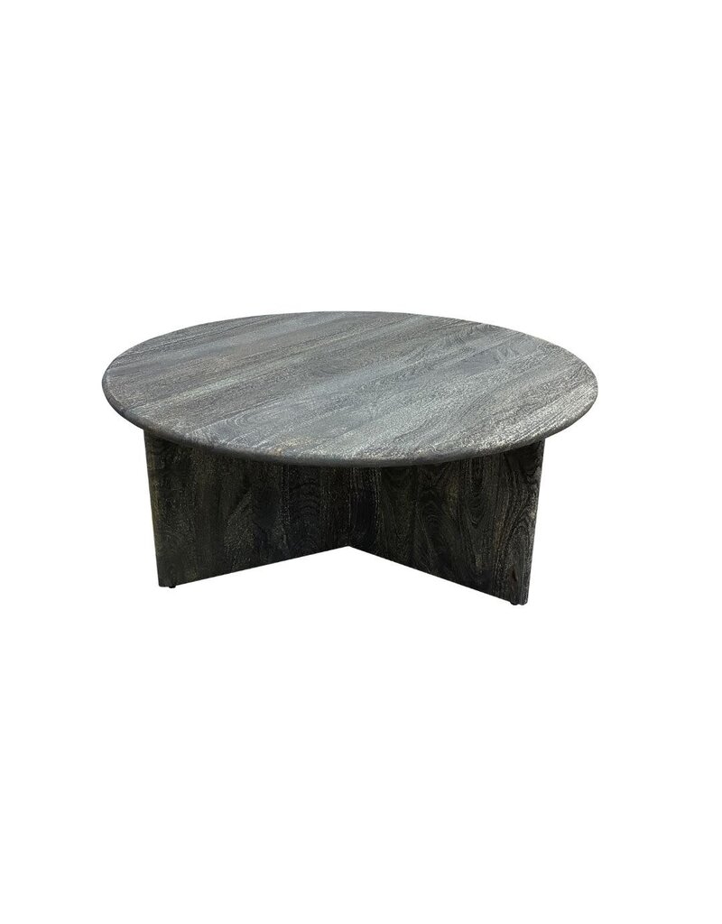Southern Sky Axel 42" Round Coffee Table, Transparent Black