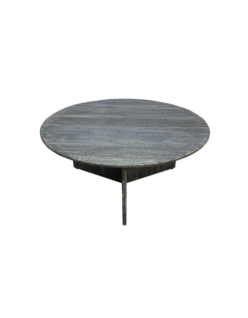 Southern Sky Axel 42" Round Coffee Table, Transparent Black
