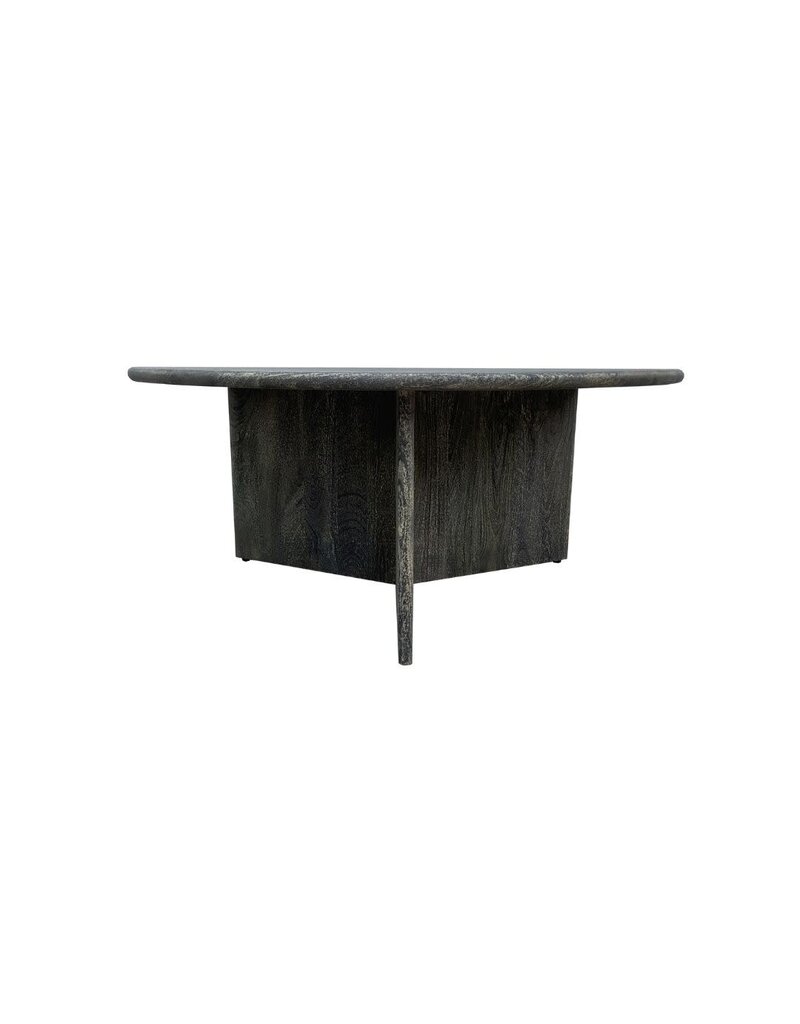 Southern Sky Axel 42" Round Coffee Table, Transparent Black