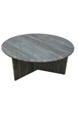Southern Sky Axel 42" Round Coffee Table, Transparent Black