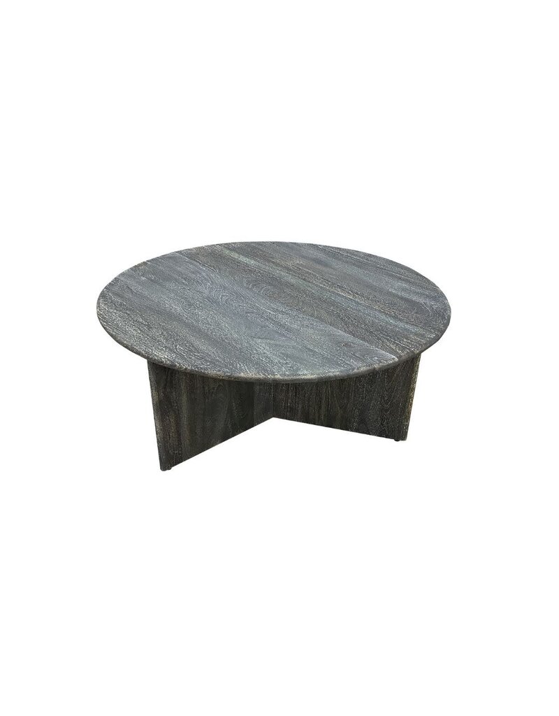 Southern Sky Axel 42" Round Coffee Table, Transparent Black