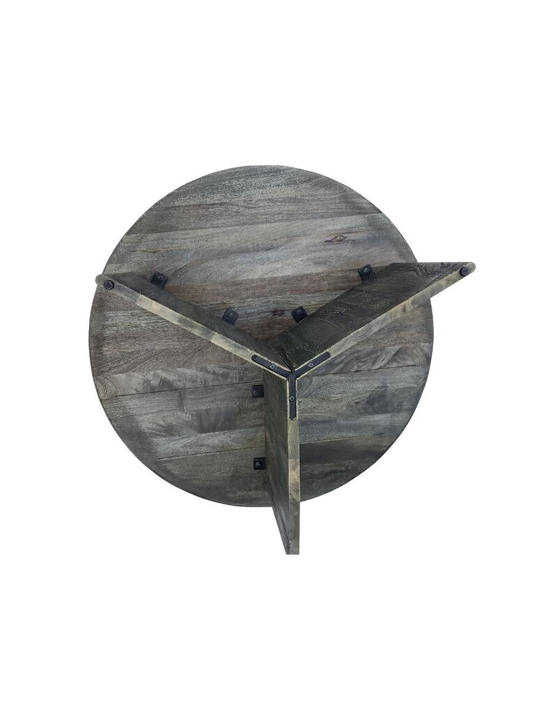Southern Sky Axel 42" Round Coffee Table, Transparent Black