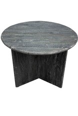 Southern Sky Axel 30" Round Side Table, Transparent Black