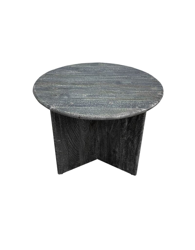 Southern Sky Axel 30" Round Side Table, Transparent Black
