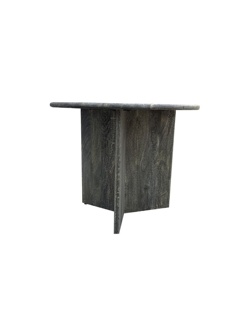 Southern Sky Axel 30" Round Side Table, Transparent Black