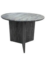 Southern Sky Axel 30" Round Side Table, Transparent Black