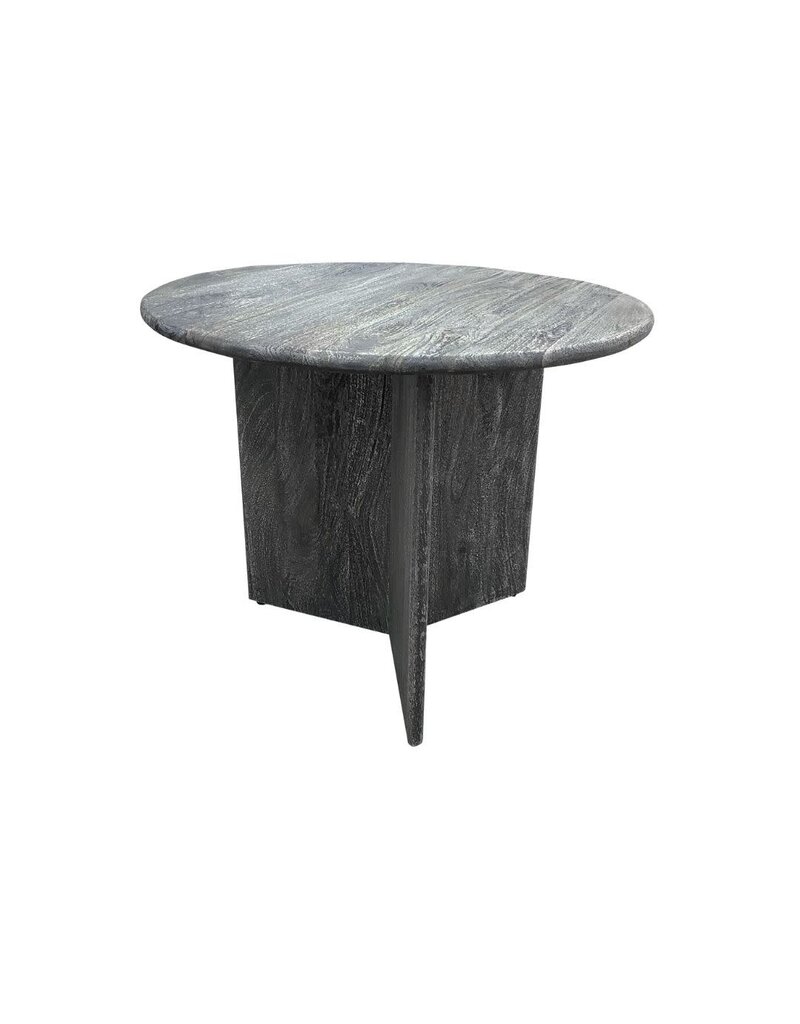 Southern Sky Axel 30" Round Side Table, Transparent Black
