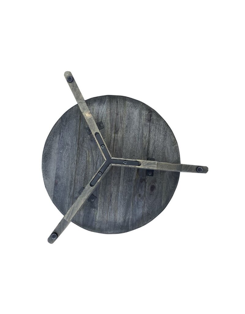 Southern Sky Axel 30" Round Side Table, Transparent Black