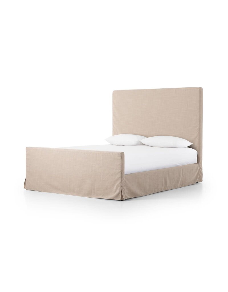 Daphne Daphne Slipcover Queen Bed, Hootie Pearl, Almond