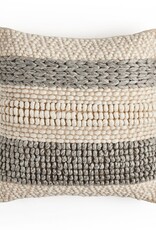 Four Hands Grey Textured Stripe Pillow, 20" x 20"