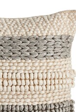 Four Hands Grey Textured Stripe Pillow, 20" x 20"