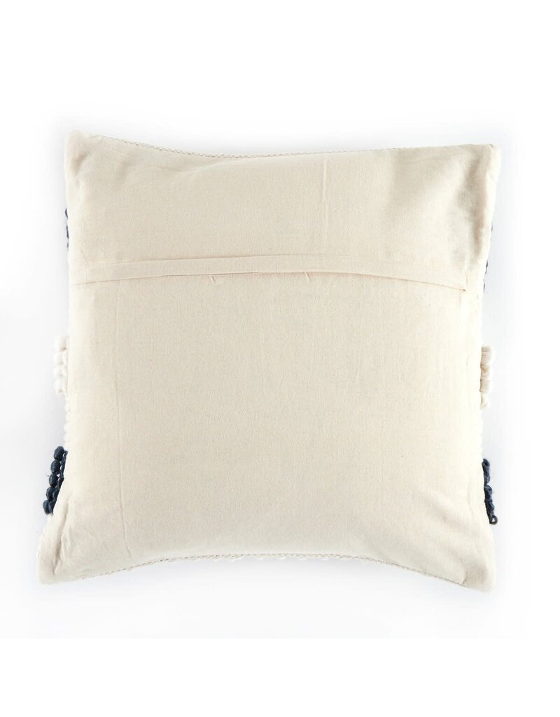 Four Hands Navy Textured Strip Pillow, 20" x 20"