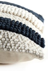 Four Hands Navy Textured Strip Pillow, 20" x 20"