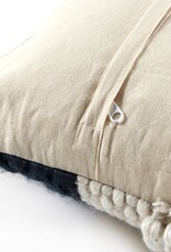 Four Hands Navy Textured Strip Pillow, 20" x 20"