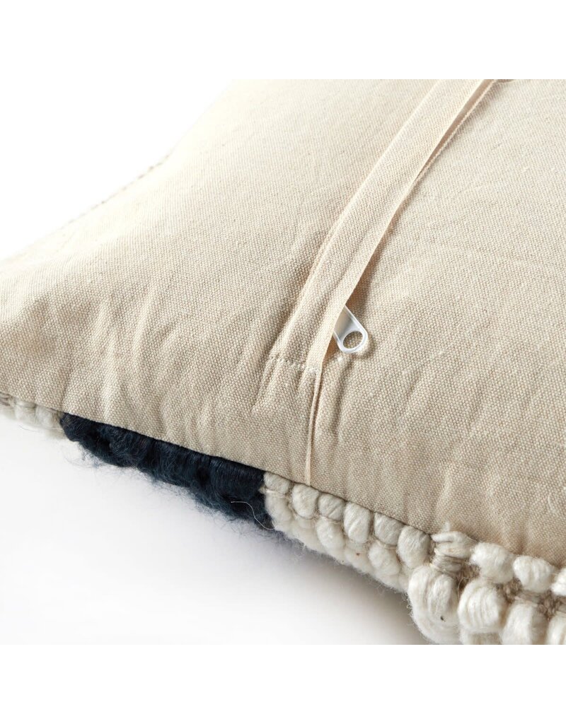 Four Hands Navy Textured Strip Pillow, 20" x 20"