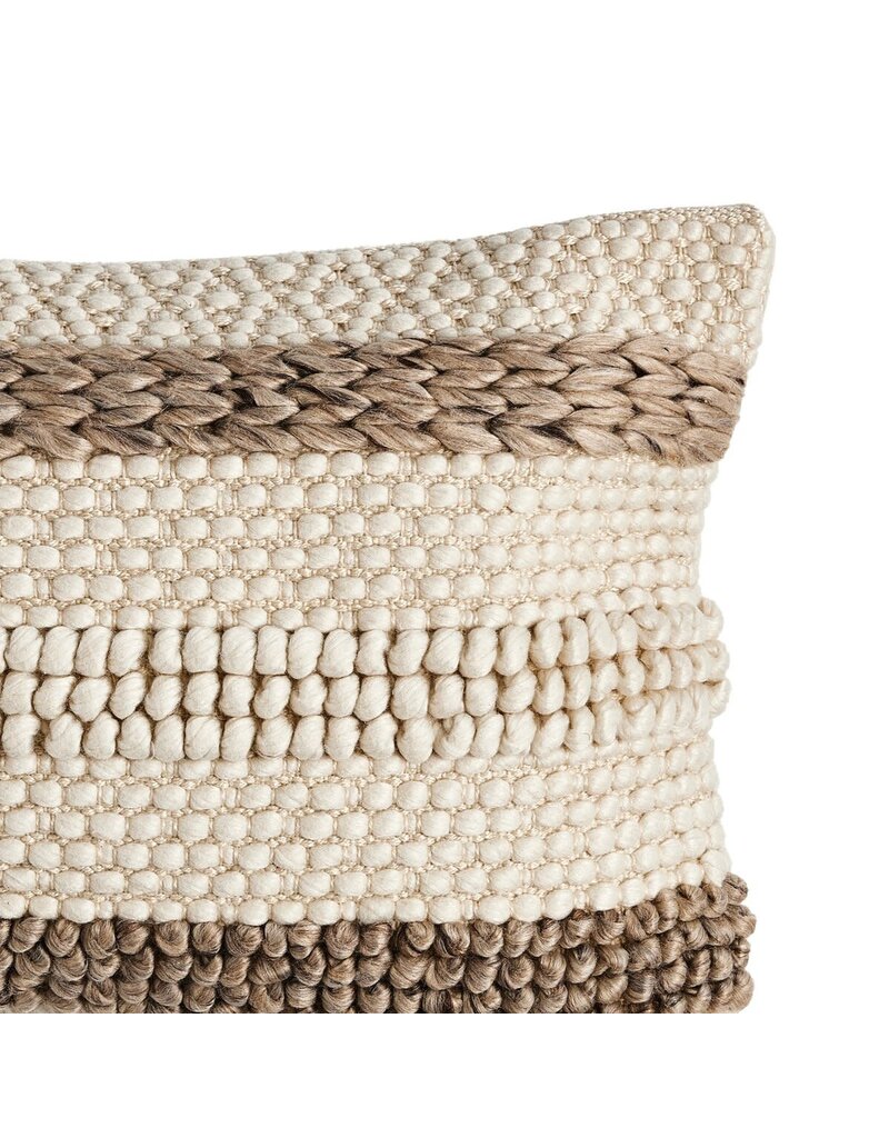 Four Hands Natural Textured Stripe Pillow, 20" x 20"