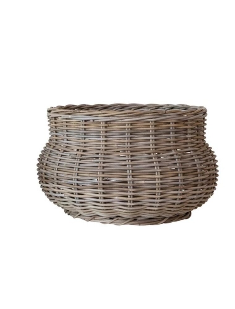 Sonoma 18" Hand-woven Rattan Planter, Grey