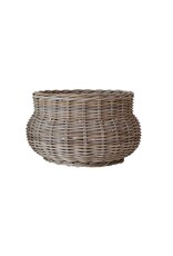 Sonoma 16" Hand-woven Rattan Planter, Grey